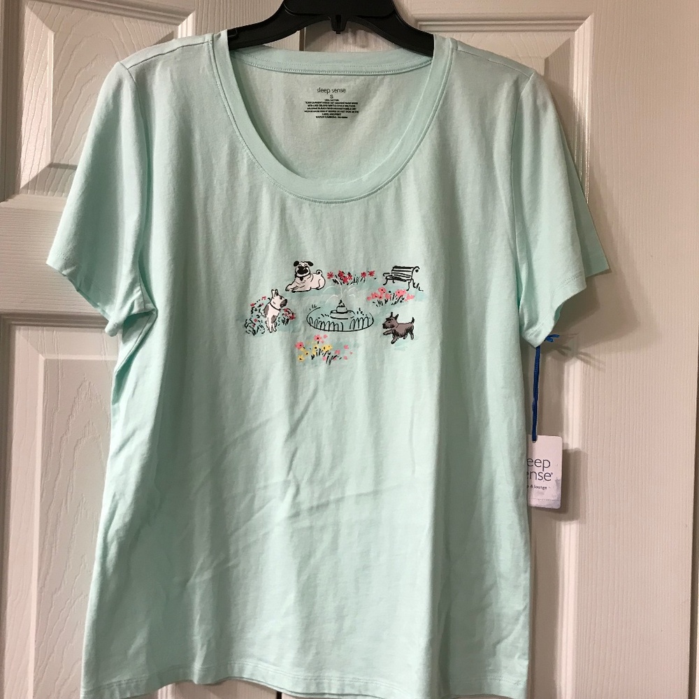 Sleep Sense DOGS SCRNPRT sleep tee, SZ S, NWT